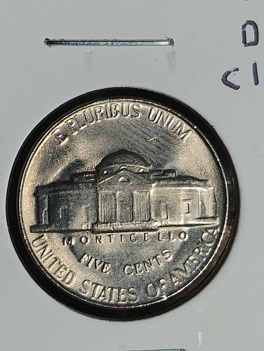 1954 JEFFERSON NICKEL MS-62 DIE CLASH REVERSE