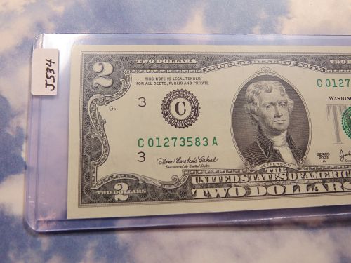 2003A $2 FEDERAL RESERVE NOTE  - GREEN SEAL - LOTJ534