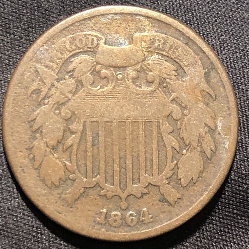 1864 P Two Cents: Large Motto - G