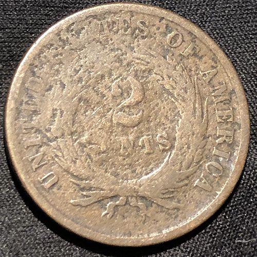 1864 P Two Cents: Large Motto - G