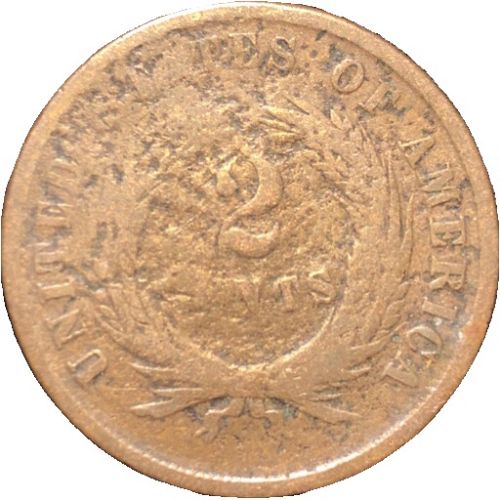 1864 P Two Cents: Large Motto - G