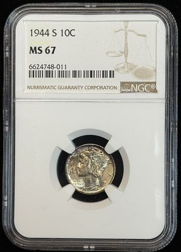 1944-S Mercury Head Dime, MS67, NGC (12034)