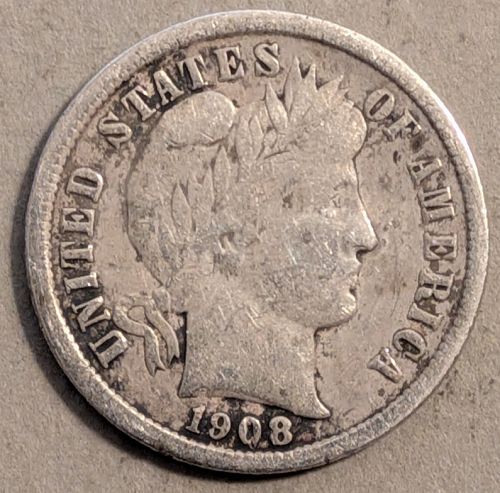 1908-S Barber Dime