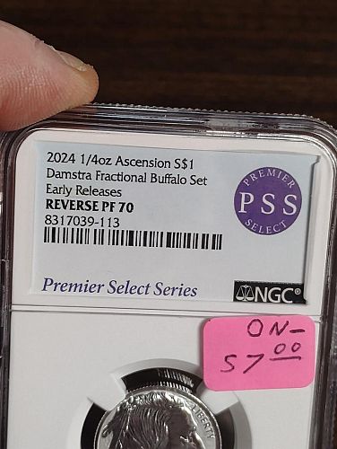 2024 1/4 OZ SILVER ASCENSION $ 1 DAMSTRA FRACTIONAL SET EARLY RELEASE REV. PF 70 PSS