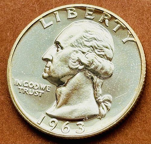 Gem PROOF 1963 silver Washington Quarter