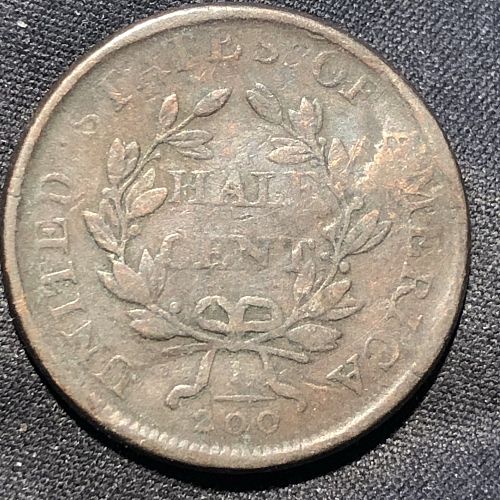 1807 P Draped Bust Half Cent - F (Fine) condition