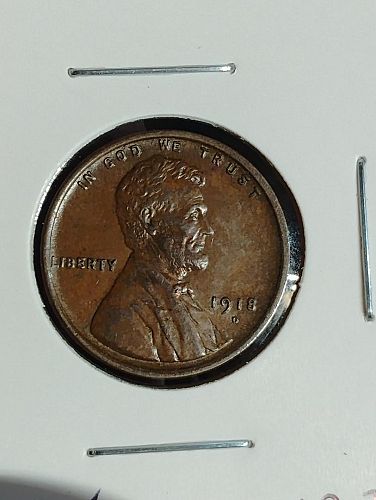 1918-d lincoln wheat cent ms-62 brown rotated die on reverse