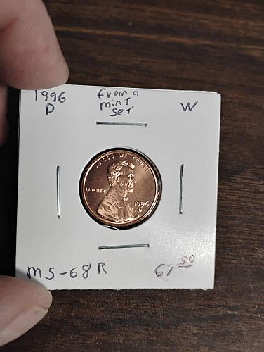 1996-d lincoln memorial cent ms-68 red from a mint set