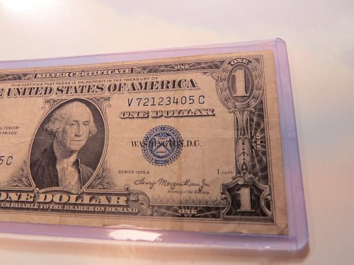 1935 A $1 SILVER CERTIFICATE - BLUE SEAL - LOT J655
