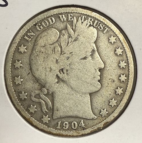 1904-S Barber Half Dollar, Circulated. (12115)