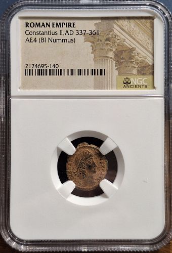ROMAN EMPIRE Conatantine II AD 337-364 AE4 (BI Nummus)