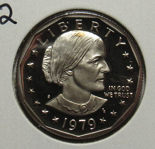 1979 S Susan B Anthony Dollar: Type 2 - Clear S - Proof