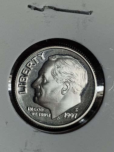 1997-s roosevelt dime pf69dcam 90% silver lot # 1