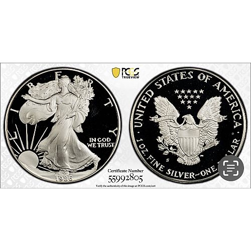 1986 Proof American Silver Eagle PCGS PR69 DCAM w/OGP Flawless Intense Contrast