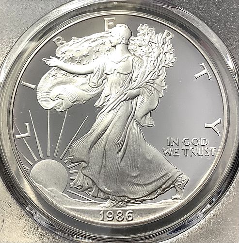 1986 Proof American Silver Eagle PCGS PR69 DCAM w/OGP Flawless Intense Contrast