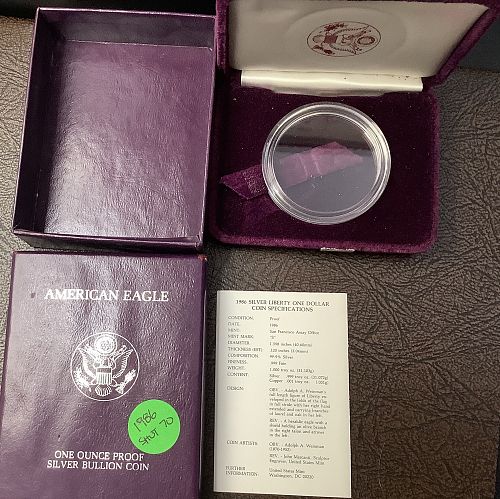 1986 Proof American Silver Eagle PCGS PR69 DCAM w/OGP Flawless Intense Contrast