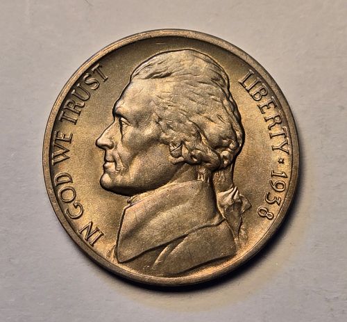 1938-D Jefferson Nickel MS-64 (Near Gem) Strong Strike