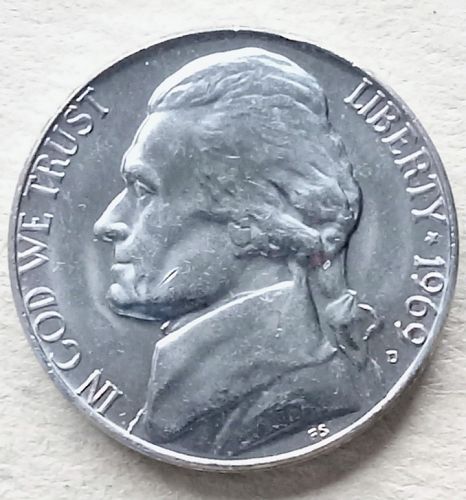 1969 D Jefferson Nickel &bull; BU  *jn695