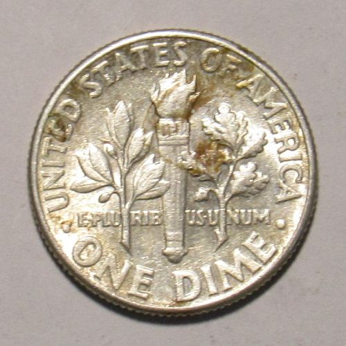 1964 P Roosevelt Dime in circulated condition