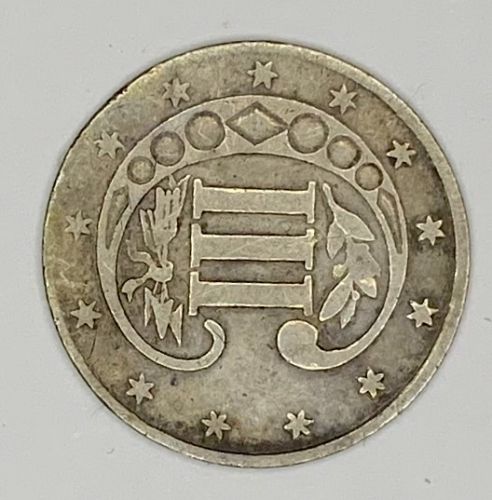 1859 P Silver Three Cent Three Cent - VF30