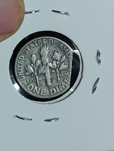1951 ROOSEVELT DIME STRAIGHT CLIP F-12
