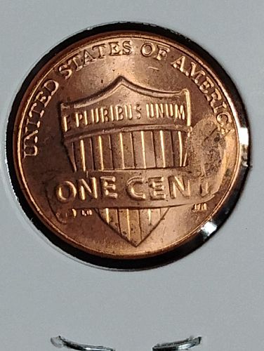 2020-D LINCOLN SHIELD CENT WITH "PENGUIN" COUNTERSTAMP IN RIGHT FIELD OBVERSE