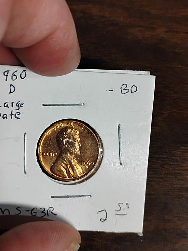 1960-D LINCOLN MEMORIAL CENT LARGE DATE VARIETY MS-63 RED