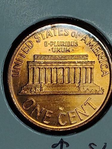 1974-S LINCOLN MEMORIAL CENT MS-63 RED ROTATED DIE & STRUCK THROUGH ON REVERSE