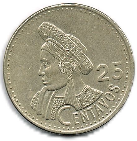 25 Centavos, Guatemala, 1998