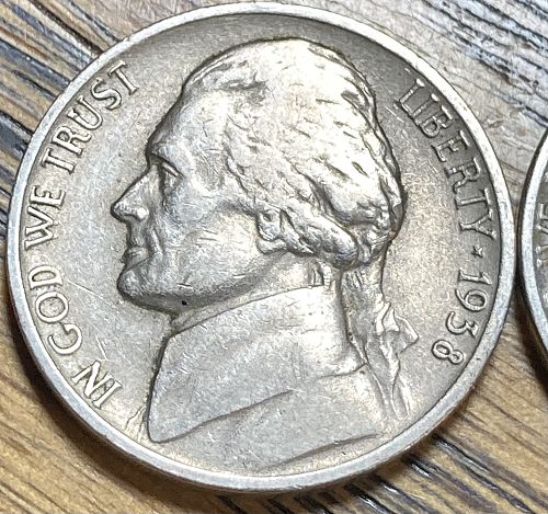 1938D&S Jefferson nickel in EXTREMELY FINE condition
