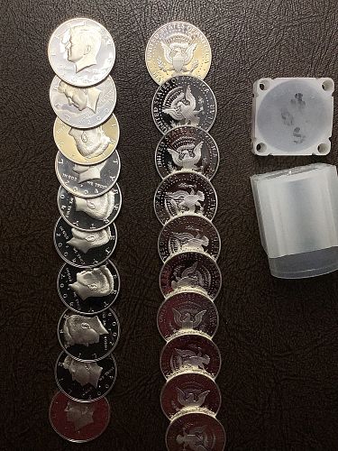 Roll 90% Silver Proof 2004-S Kennedy Half Dollars Black &White Watery Contrast