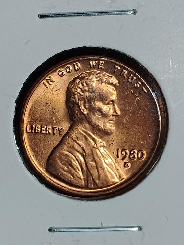 1980-D LINCOLN MEMORIAL CENT MS-63 RED