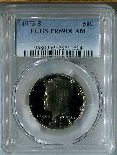 1973 - S    KENNEDY  HALF DOLLAR  --  PCGS  --  PR 69 DCAM