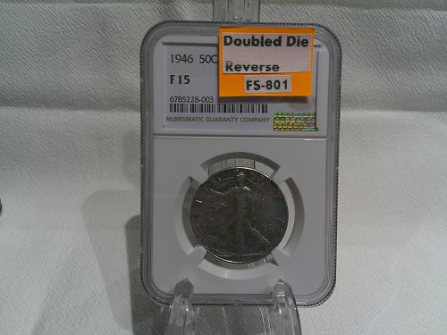 1946 (P) Walking Liberty Half Dollar DDR Graded NGC Fine-15 FS-50-1946-801.    9