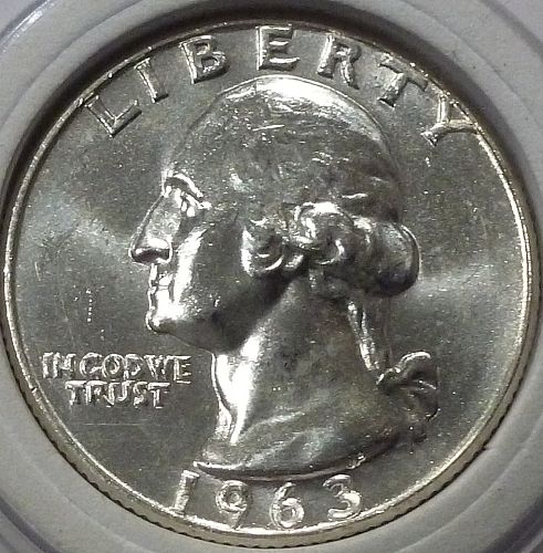 1963-D BRILLIANT UNCIRCULATED Washington Quarter  BU # (615-55)