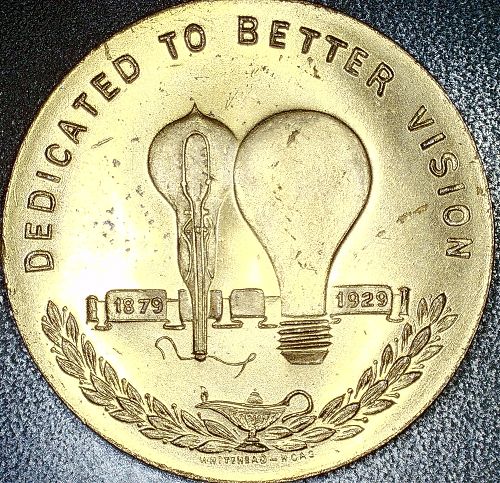 1929 Medal - Thomas A. Edison - Light's Golden Jubilee 32mm