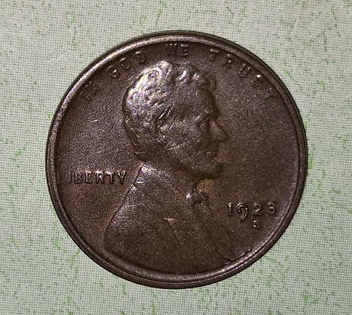 1923-S Lincoln Cent Fine-12 Strong Strike
