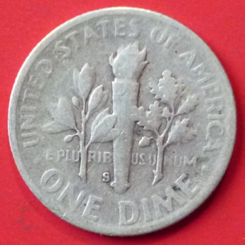 US United States 10 Cents Roosevelt Dime 1948 S KM # 195 Silver 0.0723 oz
