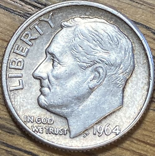 1964D Roosevelt dime in ALMOST UNCIRCULATED condition