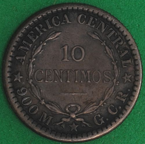 1905 Costa Rica 10 Centimos VF