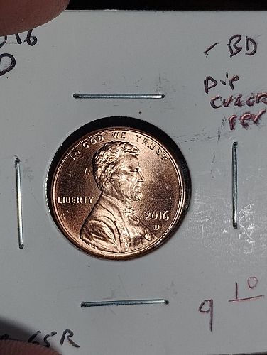 2016-D LINCOLN SHIELD CENT MS-65 RED DIE CRACK ON REVERSE UPPER LEFT SHIELD