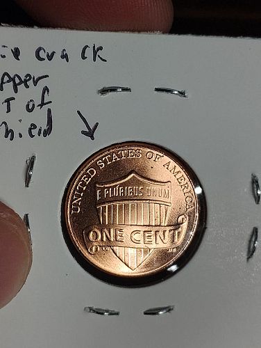 2016-D LINCOLN SHIELD CENT MS-65 RED DIE CRACK ON REVERSE UPPER LEFT SHIELD