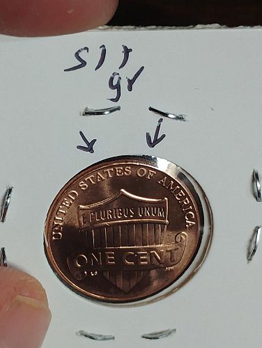 2018-D LINCOLN SHIELD CENT MS-66 RED  STRUCK THROUGH GREASE OBVERSE & REVERSE