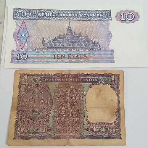 6)  MYANNAR & INDIA ..I G PATEL SIGN  (2 Diff. Denominations)