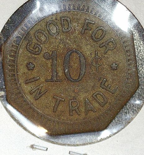 Vintage H & B Tobacco Candy & Pool G/F 10 Cents 249 W. 7th Winston-Salem, NC 25mm