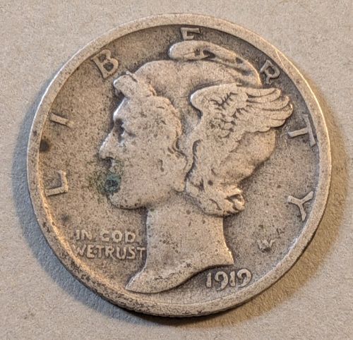 1919 Mercury Dime