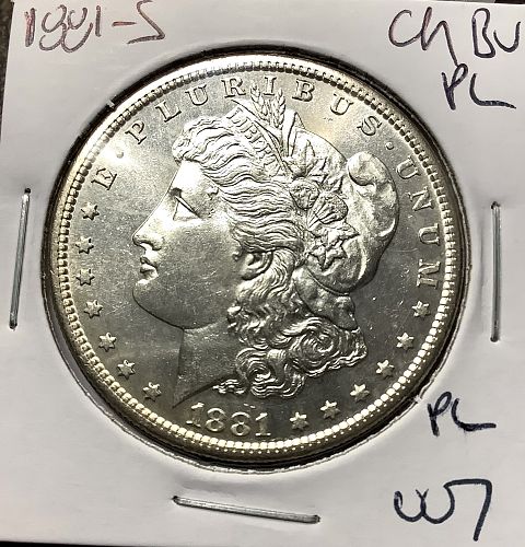 1881-S Morgan Silver Dollar Choice BU PL Proof Like Melt Val=$50.82 w/$66Ag 007