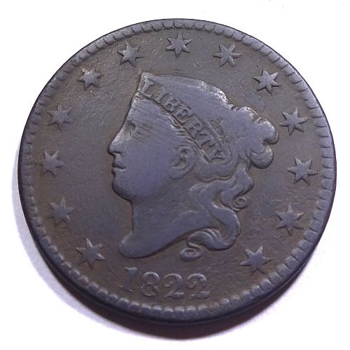 1822 Coronet Head Large Cent