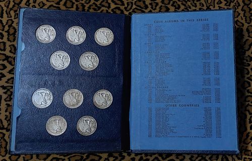 1941-1947 Walking Liberty 20 Coin Silver Half Dollar Short Set 50c in Whitman Album