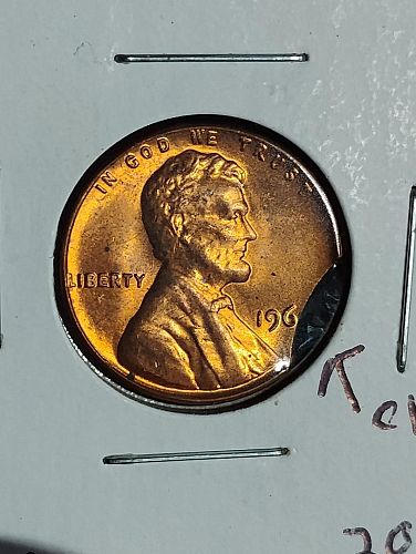 196X LINCOLN MEMORIAL CENT MS-63 LARGE CLIP CONCERNING DATE